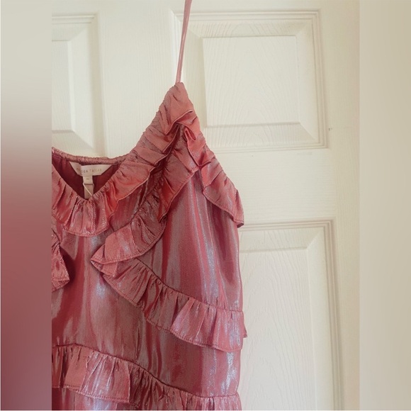 Rebecca Taylor Metallic Pink Ruffled Tunic - Picture 6 of 10